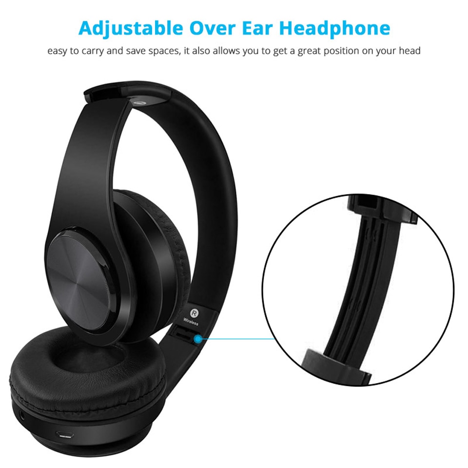 Auriculares Bluetooth Inalámbricos Over-ear Headset 3.5mm Ca 