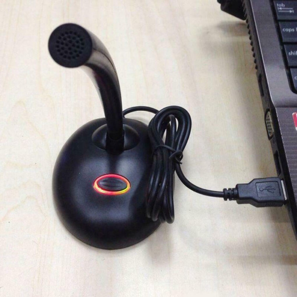 USB Desktop Microphone Portable LED Mic Indicator Vocal Studio Speech for Laptop for Metting