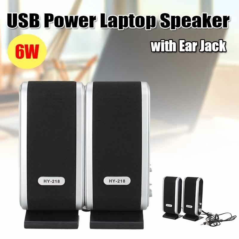 2 Pcs Computer speakers USB Power 3.5mm With Ear Jack Laptop Stereo Sound wired Speakers pc speakers for desktop computer