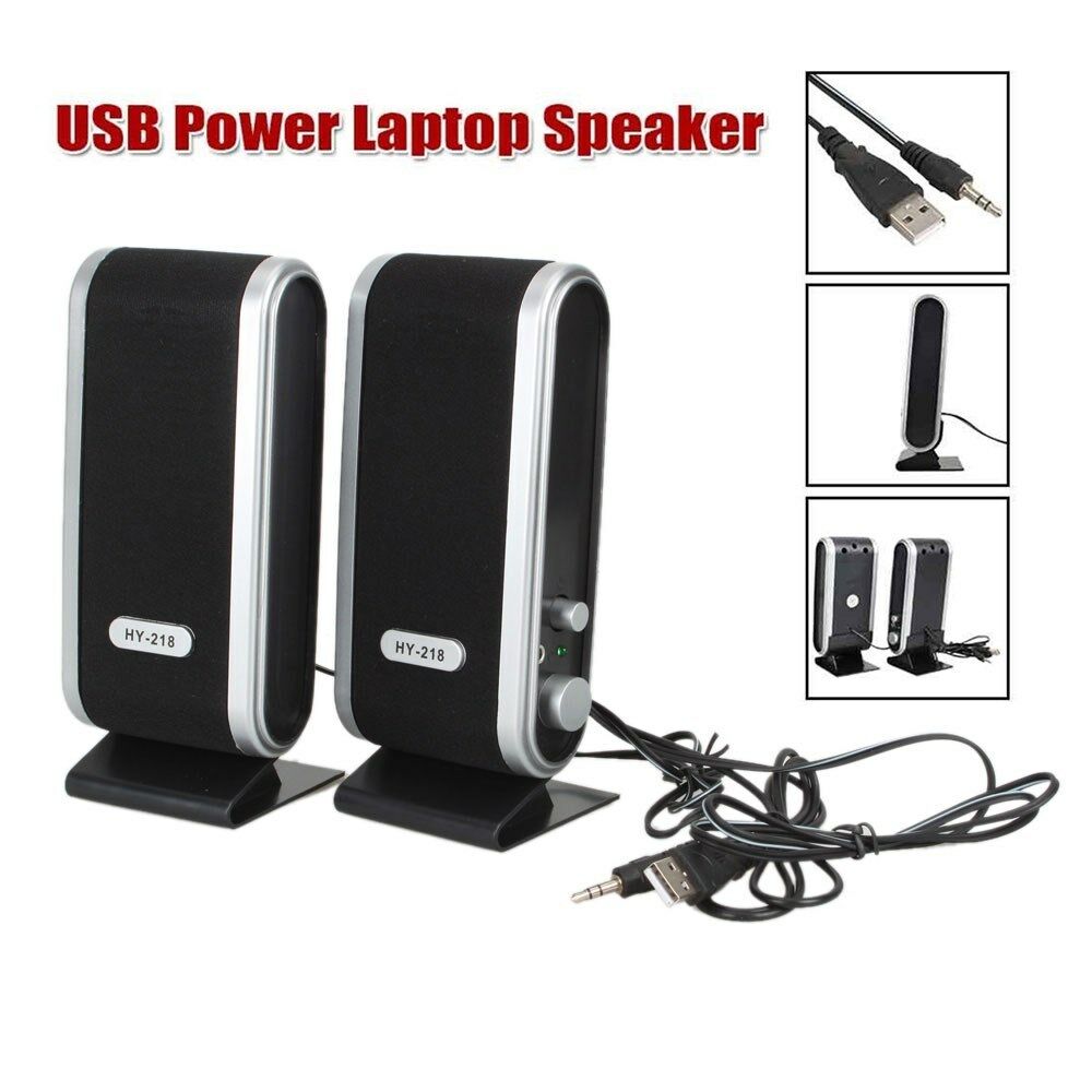 2 Pcs Computer speakers USB Power 3.5mm With Ear Jack Laptop Stereo Sound wired Speakers pc speakers for desktop computer